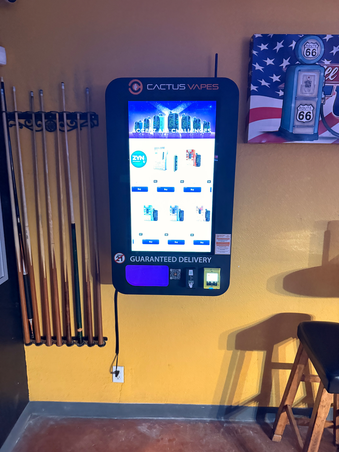 Cactus Racks Pool Hall Cactus Vapes™ – 21+ Vape Vending